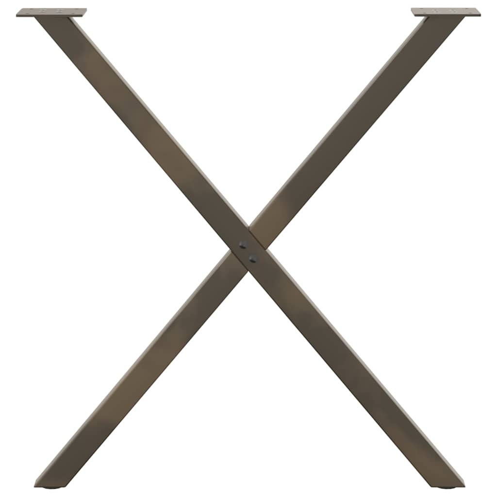 Valgomojo stalo kojelės, X formos, 2 vnt., natūralus plienas, 70x(72 - 73) cm, plienas - Namų Idėja