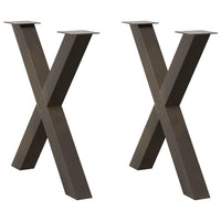 Valgomojo stalo kojelės, X formos, 2 vnt., natūralus plienas, 80x(72 - 73) cm, plienas - Namų Idėja