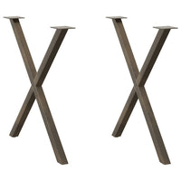Valgomojo stalo kojelės, X formos, 2 vnt., natūralus plienas, 80x(72 - 73) cm, plienas - Namų Idėja