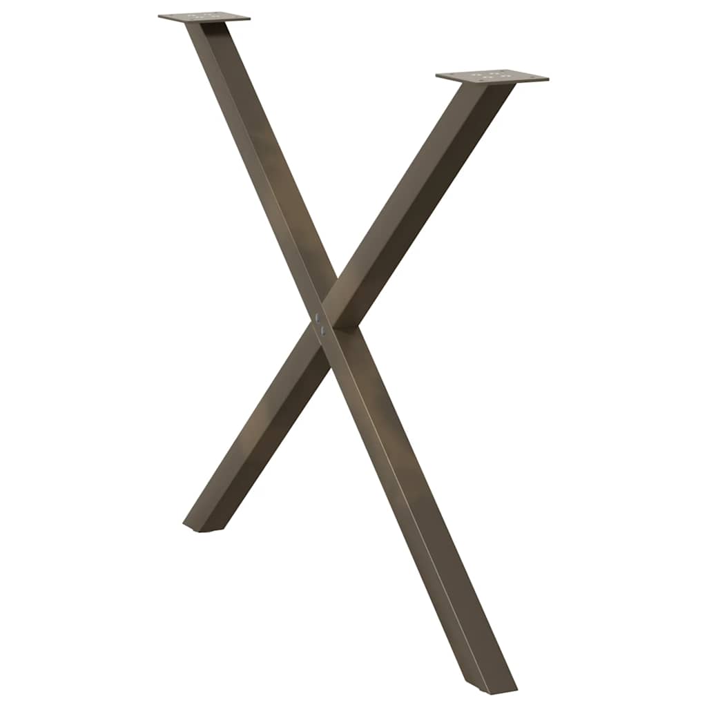 Valgomojo stalo kojelės, X formos, 2 vnt., natūralus plienas, 90x(72 - 73) cm, plienas - Namų Idėja
