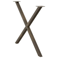 Valgomojo stalo kojelės, X formos, 2 vnt., natūralus plienas, 90x(72 - 73) cm, plienas - Namų Idėja