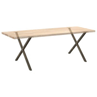 Valgomojo stalo kojelės, X formos, 2 vnt., natūralus plienas, 90x(72 - 73) cm, plienas - Namų Idėja