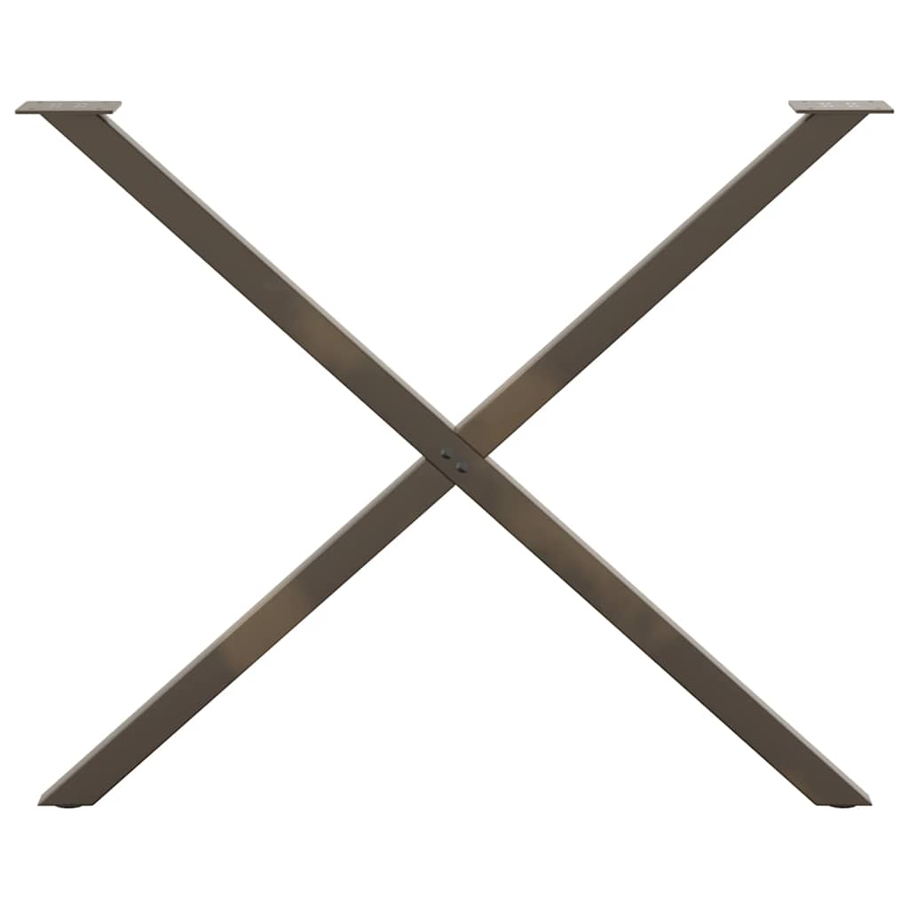 Valgomojo stalo kojelės, X formos, 2 vnt., natūralus plienas, 90x(72 - 73) cm, plienas - Namų Idėja