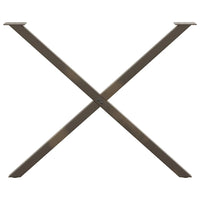 Valgomojo stalo kojelės, X formos, 2 vnt., natūralus plienas, 90x(72 - 73) cm, plienas - Namų Idėja