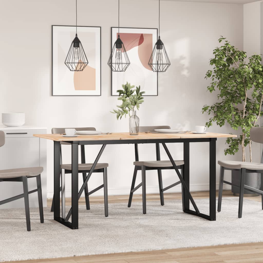Valgomojo stalo kojos, 120x60x73cm, plieninis, O formos rėmas - Namų Idėja