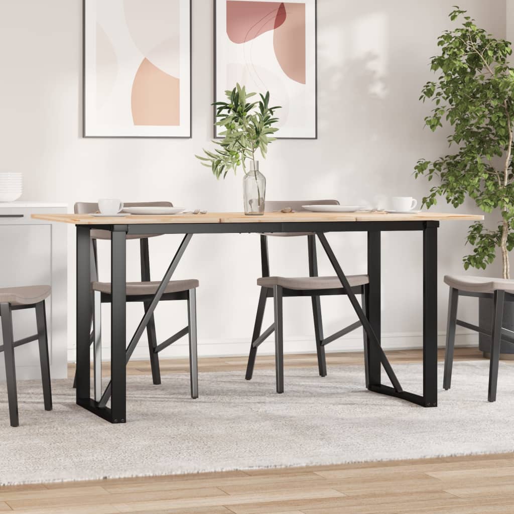 Valgomojo stalo kojos, 120x60x73cm, plieninis, O formos rėmas - Namų Idėja