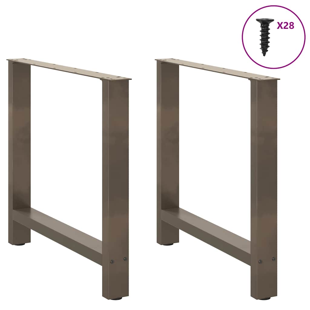 Valgomojo stalo kojos, 2 vnt., 80x(72 - 73) cm, natūralus plienas, plienas - Namų Idėja