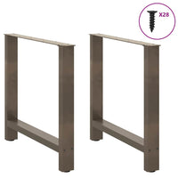 Valgomojo stalo kojos, 2 vnt., 80x(72 - 73) cm, natūralus plienas, plienas - Namų Idėja
