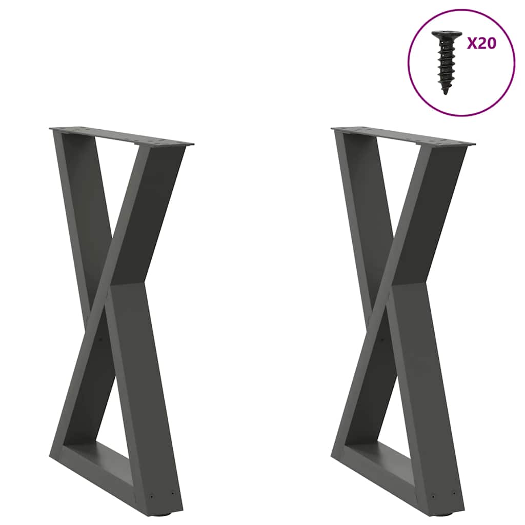 Valgomojo stalo kojos, 2 vnt., antracito spalvos, 50x(72 - 73,3) cm, plienas - Namų Idėja