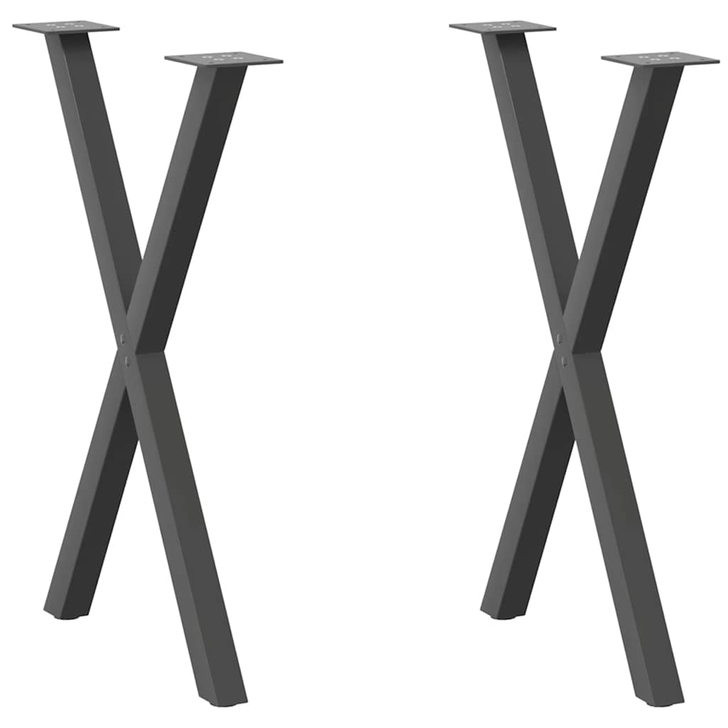 Valgomojo stalo kojos, 2 vnt., antracito spalvos, 57x(72 - 73) cm, plienas - Namų Idėja