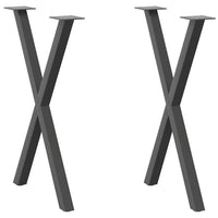 Valgomojo stalo kojos, 2 vnt., antracito spalvos, 57x(72 - 73) cm, plienas - Namų Idėja