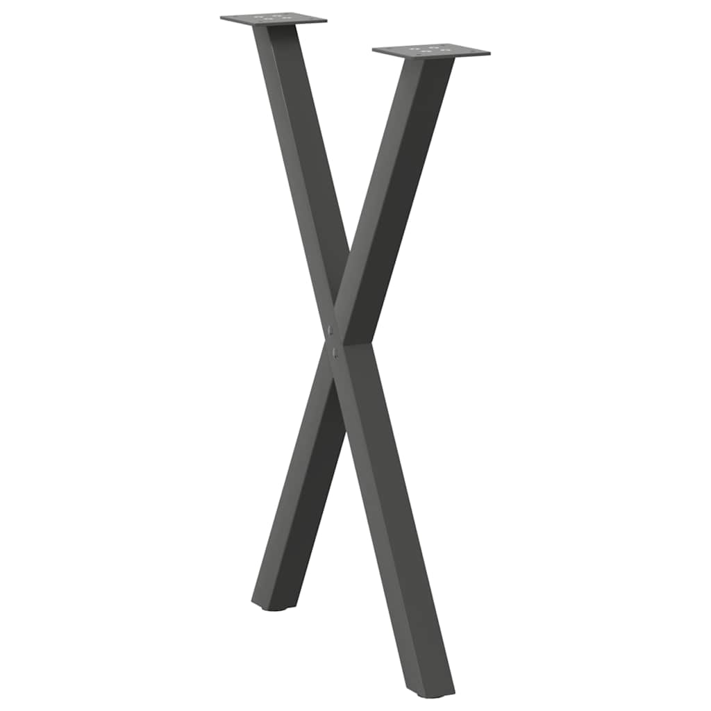 Valgomojo stalo kojos, 2 vnt., antracito spalvos, 57x(72 - 73) cm, plienas - Namų Idėja