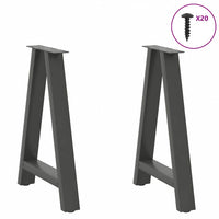 Valgomojo stalo kojos, 2 vnt., antracito spalvos, 60x(72 - 73) cm, plienas - Namų Idėja