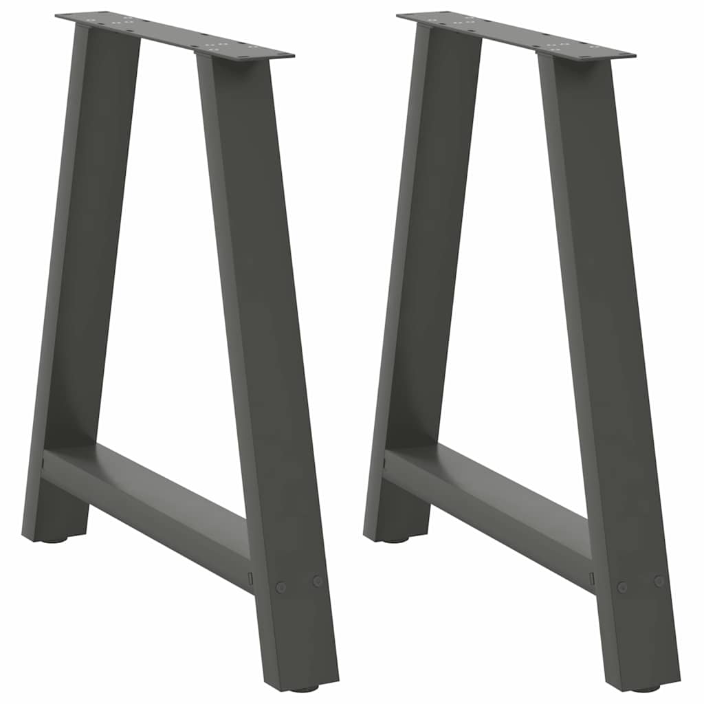 Valgomojo stalo kojos, 2 vnt., antracito spalvos, 80x(72 - 73) cm, plienas, A formos - Namų Idėja