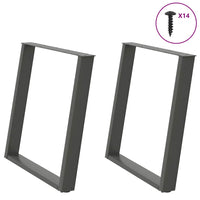 Valgomojo stalo kojos, 2 vnt., antracito spalvos, 80x(72 - 73) cm, plienas, U formos - Namų Idėja