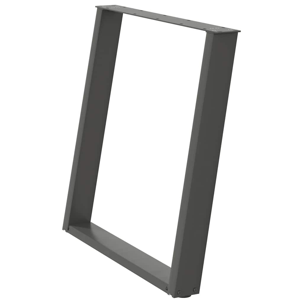 Valgomojo stalo kojos, 2 vnt., antracito spalvos, 80x(72 - 73) cm, plienas, U formos - Namų Idėja