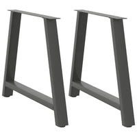Valgomojo stalo kojos, 2 vnt., antracito spalvos, A formos, 90x(72 - 73) cm, plienas - Namų Idėja