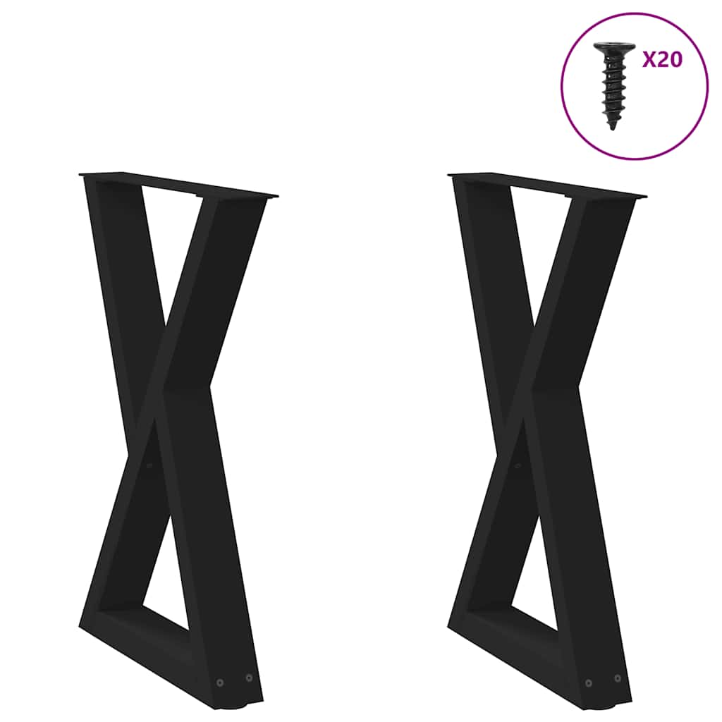 Valgomojo stalo kojos, 2 vnt., juodos, 60x(72 - 73,3) cm, plienas - Namų Idėja