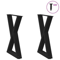 Valgomojo stalo kojos, 2 vnt., juodos, 60x(72 - 73,3) cm, plienas - Namų Idėja