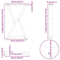 Valgomojo stalo kojos, 2 vnt., juodos, 60x(72 - 73,3) cm, plienas - Namų Idėja
