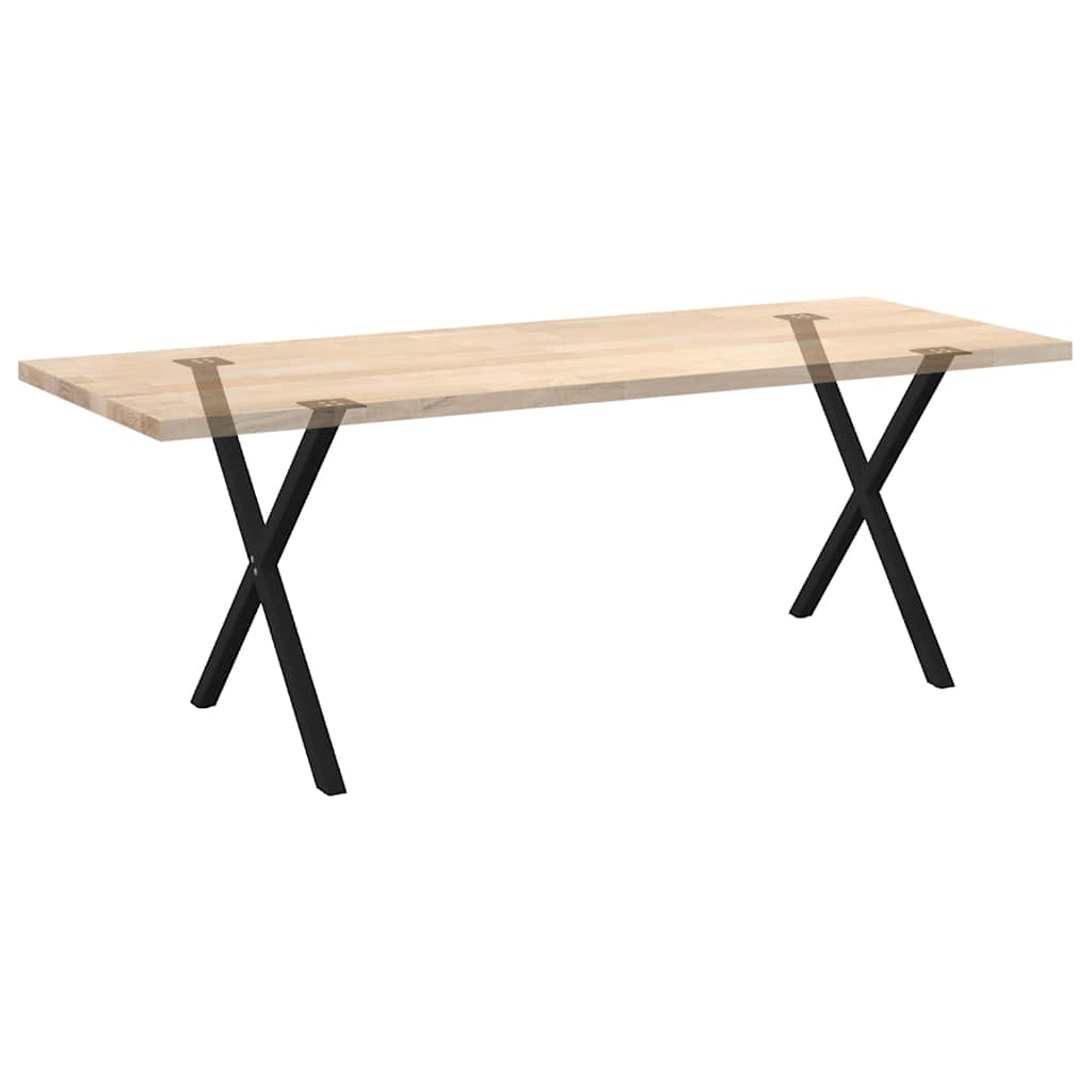 Valgomojo stalo kojos, 2 vnt., juodos, 70x(72 - 73) cm, plienas, X formos - Namų Idėja