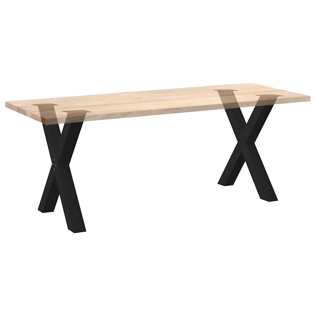Valgomojo stalo kojos, 2 vnt., juodos, 80x(72 - 73) cm, plienas, X formos - Namų Idėja
