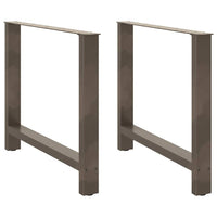 Valgomojo stalo kojos, 2 vnt., natūralaus plieno, 90x(72 - 73) cm, plienas - Namų Idėja