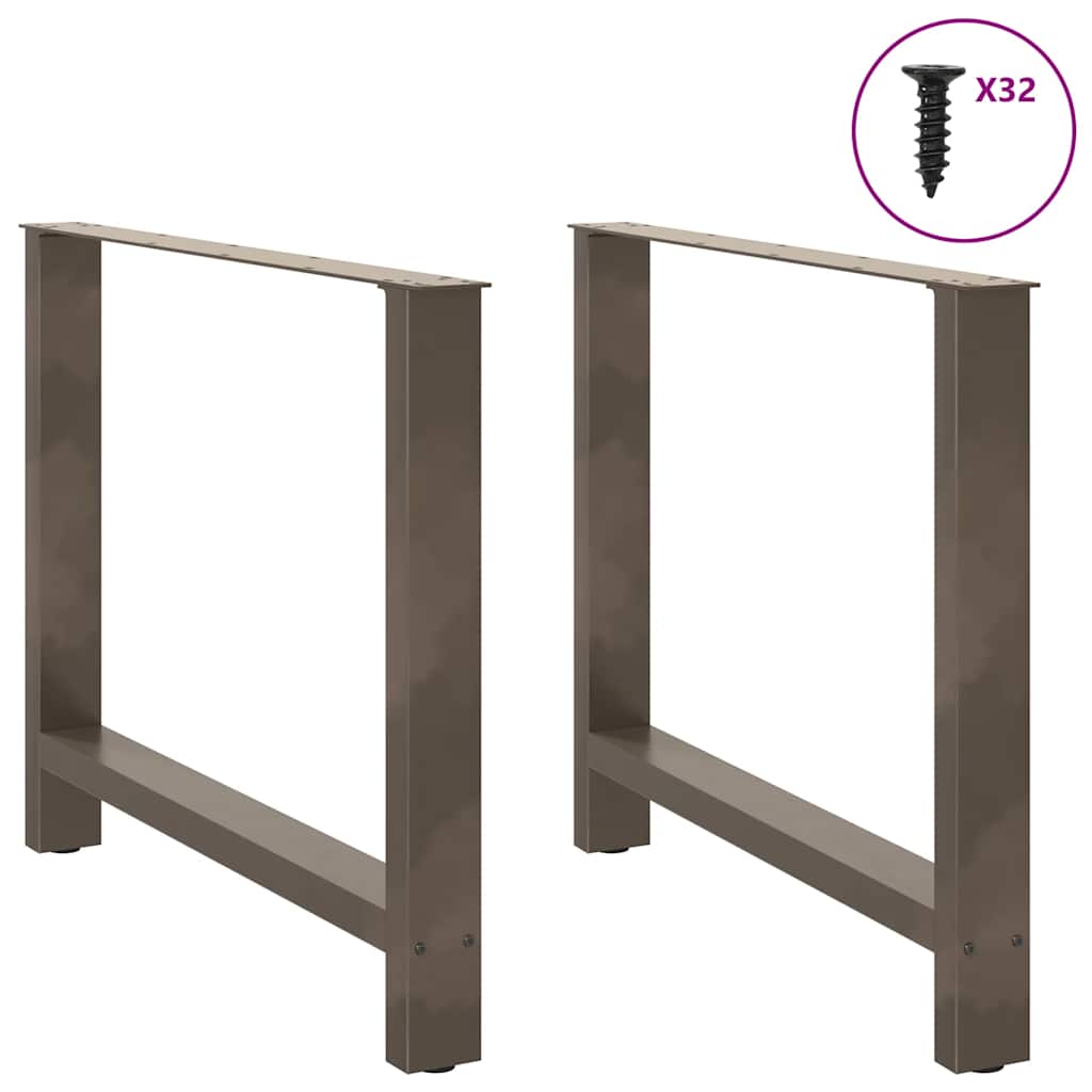 Valgomojo stalo kojos, 2 vnt., natūralaus plieno, 90x(72 - 73) cm, plienas - Namų Idėja