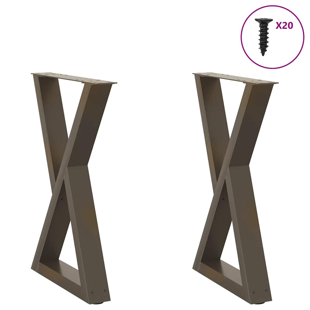 Valgomojo stalo kojos, 2 vnt., natūralus plienas, 60x(72 - 73,3) cm, plienas - Namų Idėja