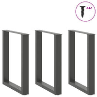 Valgomojo stalo kojos, 3 vnt., antracito spalvos, 70x(72 - 73) cm, plienas, U formos - Namų Idėja