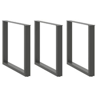 Valgomojo stalo kojos, 3 vnt., antracito spalvos, 80x(72 - 73) cm, plienas, U formos - Namų Idėja
