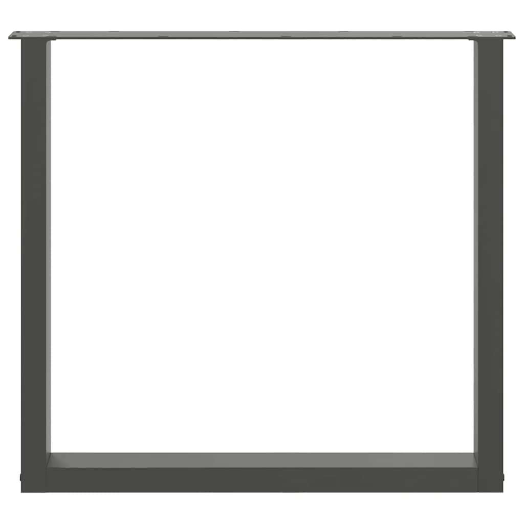 Valgomojo stalo kojos, 3 vnt., antracito spalvos, 80x(72 - 73) cm, plienas, U formos - Namų Idėja