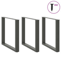 Valgomojo stalo kojos, 3 vnt., antracito spalvos, 80x(72 - 73) cm, plienas, U formos - Namų Idėja