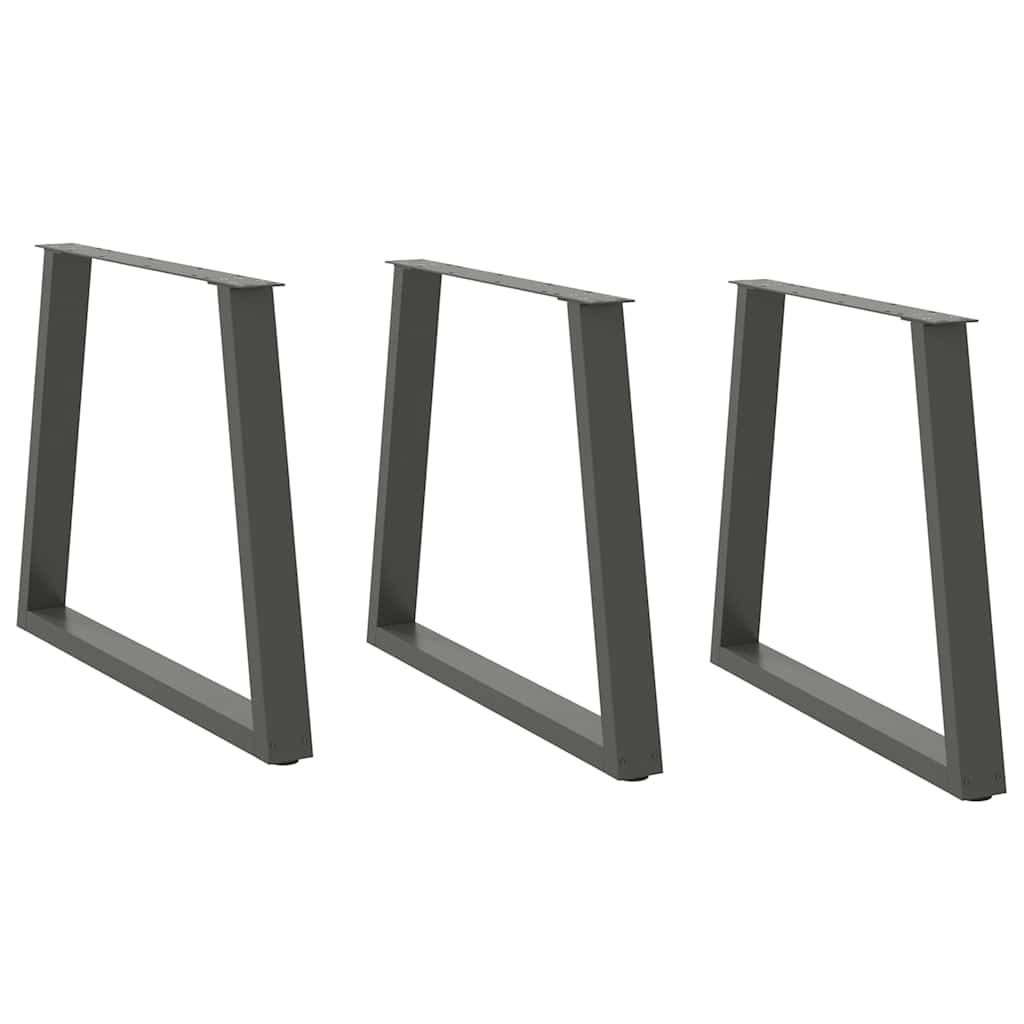 Valgomojo stalo kojos, 3 vnt., antracito spalvos, 80x(72 - 73,3) cm, plienas, V formos - Namų Idėja