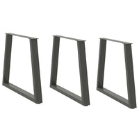 Valgomojo stalo kojos, 3 vnt., antracito spalvos, 80x(72 - 73,3) cm, plienas, V formos - Namų Idėja
