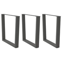 Valgomojo stalo kojos, 3 vnt., antracito spalvos, 80x(72 - 73,3) cm, plienas, V formos - Namų Idėja