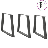 Valgomojo stalo kojos, 3 vnt., antracito spalvos, 80x(72 - 73,3) cm, plienas, V formos - Namų Idėja