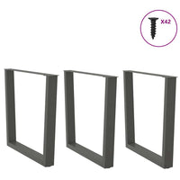 Valgomojo stalo kojos, 3 vnt., antracito spalvos, 90x(72 - 73,3) cm, plienas - Namų Idėja