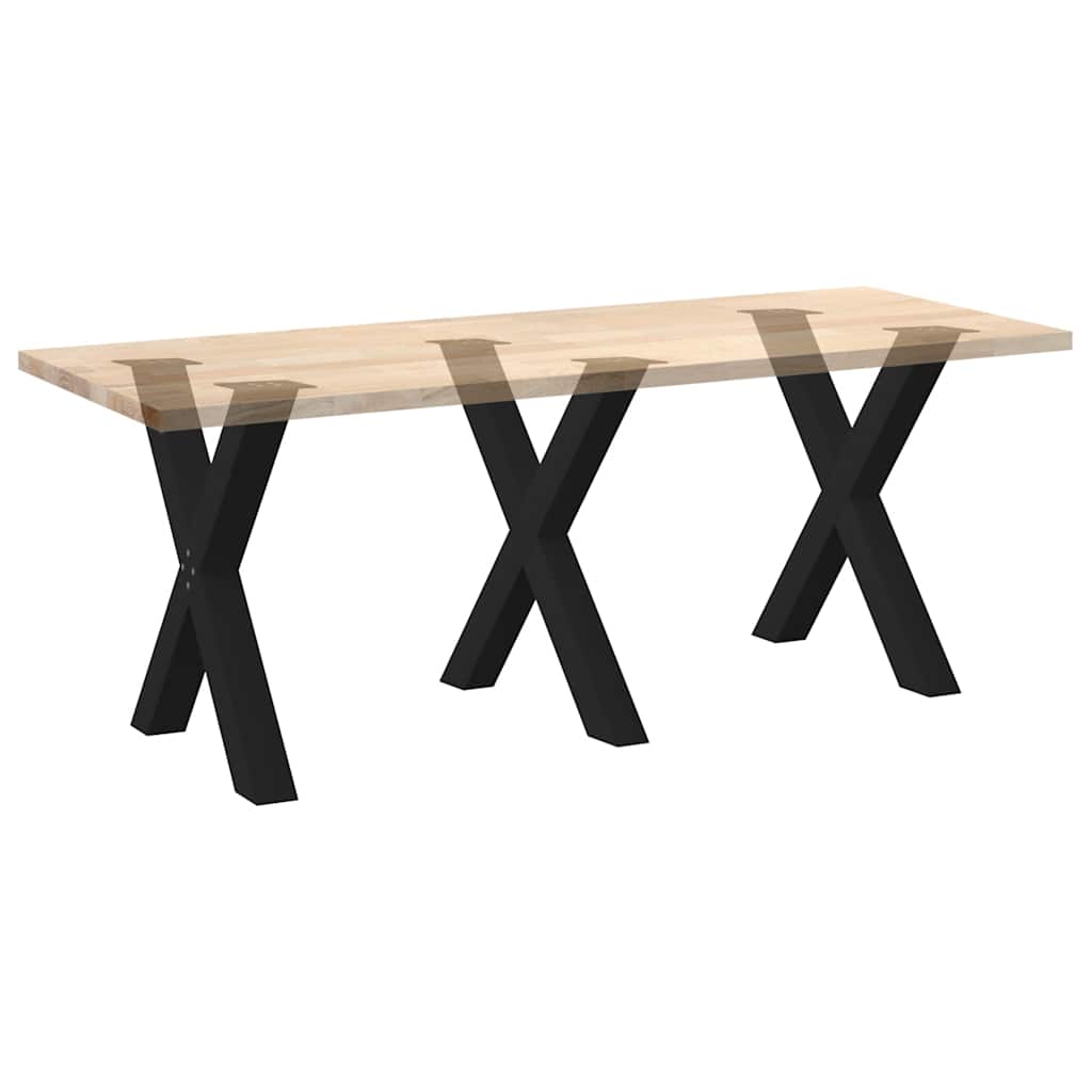 Valgomojo stalo kojos, 3 vnt., juodos, 70x(72 - 73) cm, plienas, X formos - Namų Idėja