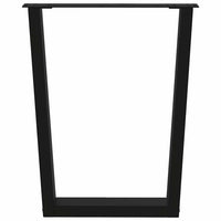Valgomojo stalo kojos, 3 vnt., juodos, 70x(72 - 73,3) cm, plienas, V formos - Namų Idėja