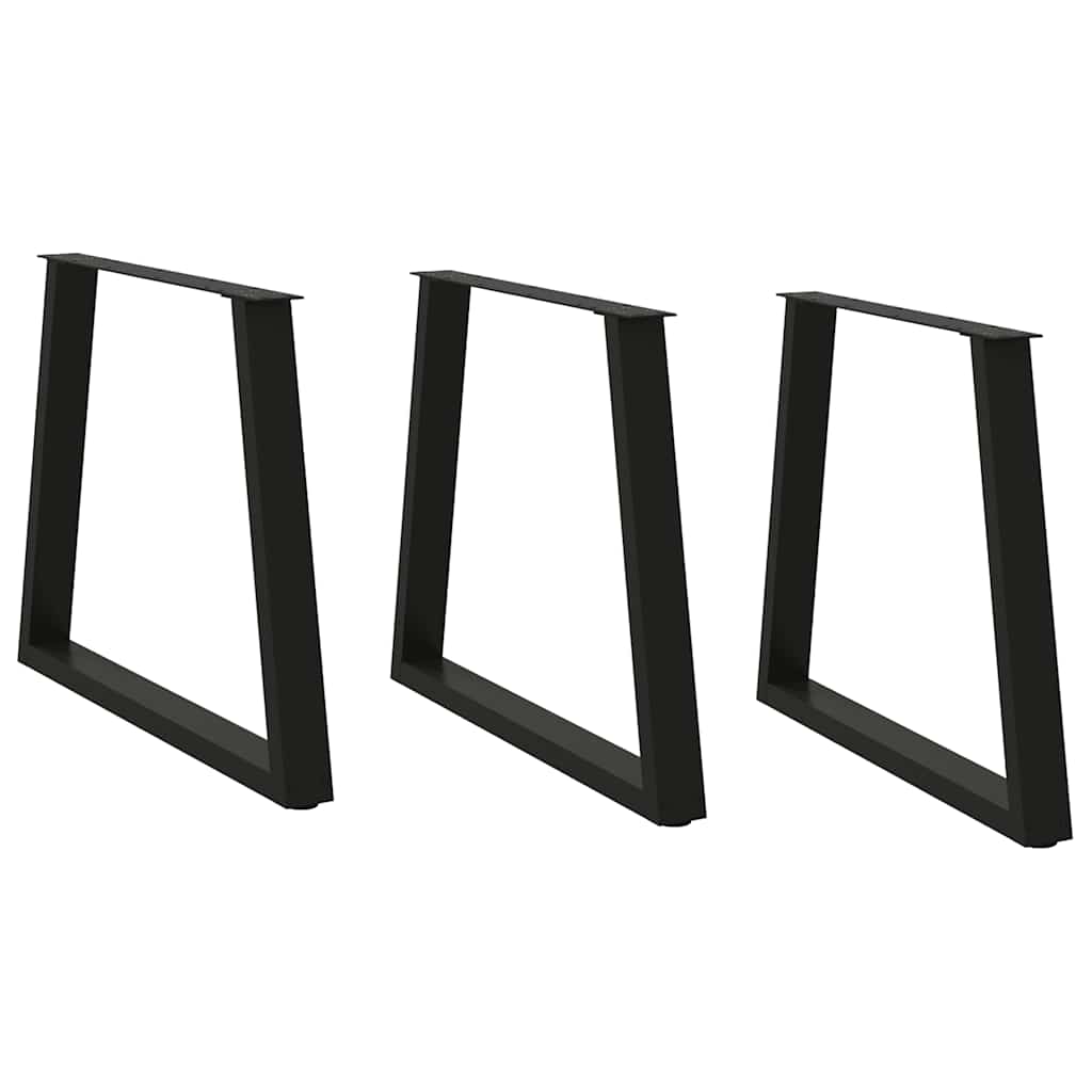 Valgomojo stalo kojos, 3 vnt., juodos, 70x(72 - 73,3) cm, plienas, V formos - Namų Idėja