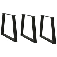 Valgomojo stalo kojos, 3 vnt., juodos, 70x(72 - 73,3) cm, plienas, V formos - Namų Idėja