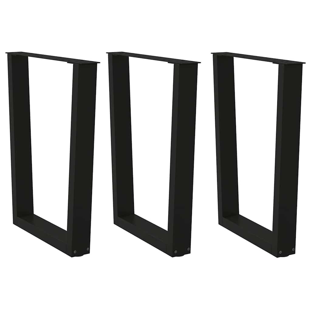 Valgomojo stalo kojos, 3 vnt., juodos, 70x(72 - 73,3) cm, plienas, V formos - Namų Idėja