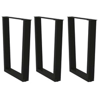 Valgomojo stalo kojos, 3 vnt., juodos, 70x(72 - 73,3) cm, plienas, V formos - Namų Idėja