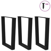 Valgomojo stalo kojos, 3 vnt., juodos, 70x(72 - 73,3) cm, plienas, V formos - Namų Idėja