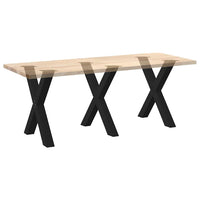 Valgomojo stalo kojos, 3 vnt., juodos, 80x(72 - 73) cm, plienas, X formos - Namų Idėja