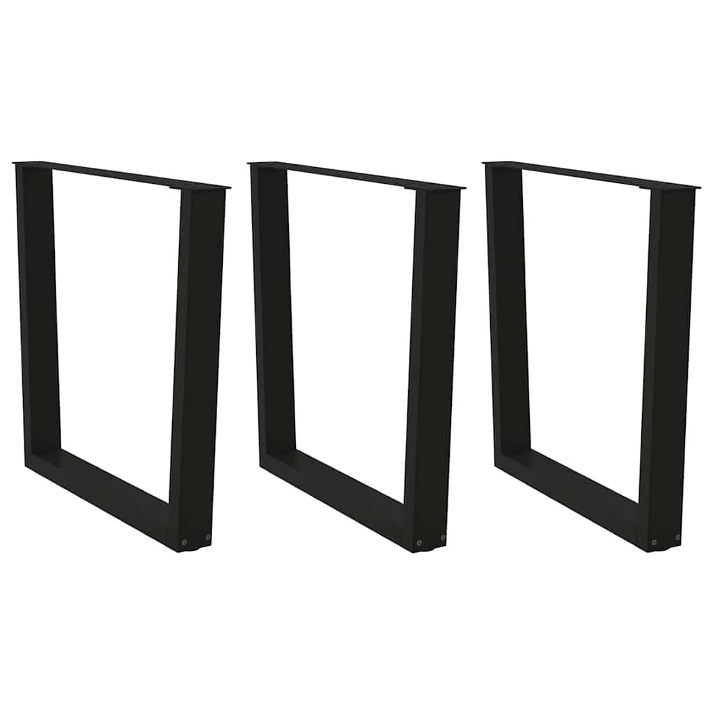 Valgomojo stalo kojos, 3 vnt., juodos, 80x(72 - 73,3) cm, plienas, V formos - Namų Idėja