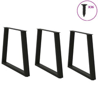 Valgomojo stalo kojos, 3 vnt., juodos, 80x(72 - 73,3) cm, plienas, V formos - Namų Idėja
