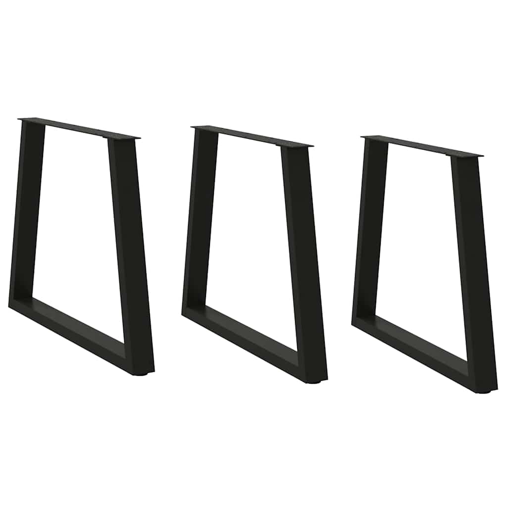 Valgomojo stalo kojos, 3 vnt., juodos, 80x(72 - 73,3) cm, plienas, V formos - Namų Idėja