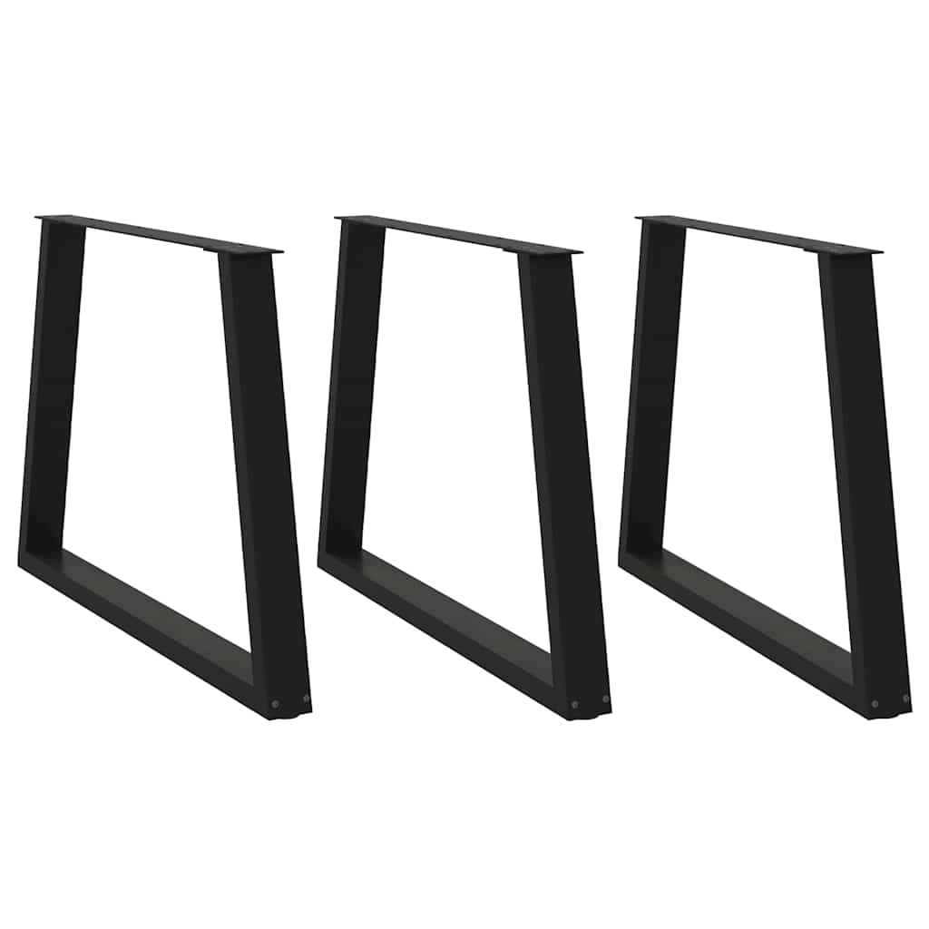 Valgomojo stalo kojos, 3 vnt., juodos, 90x(72 - 73,3) cm, plienas, V formos - Namų Idėja